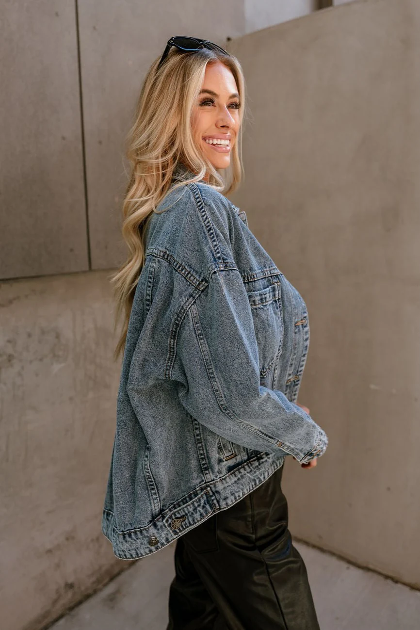 Karina Washed Denim Button-Up Jacket - Image 7