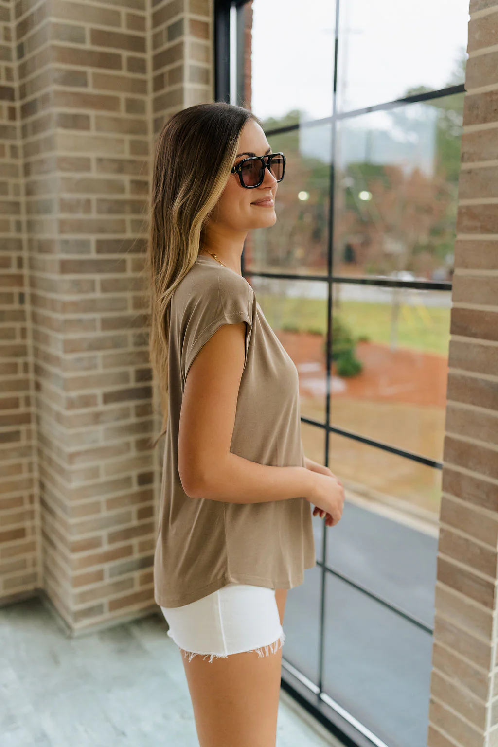 Amber Light Brown Short Sleeve Top - Image 5