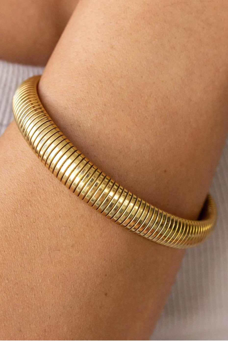 ALCO Earthbound Gold Ribbed Bangle