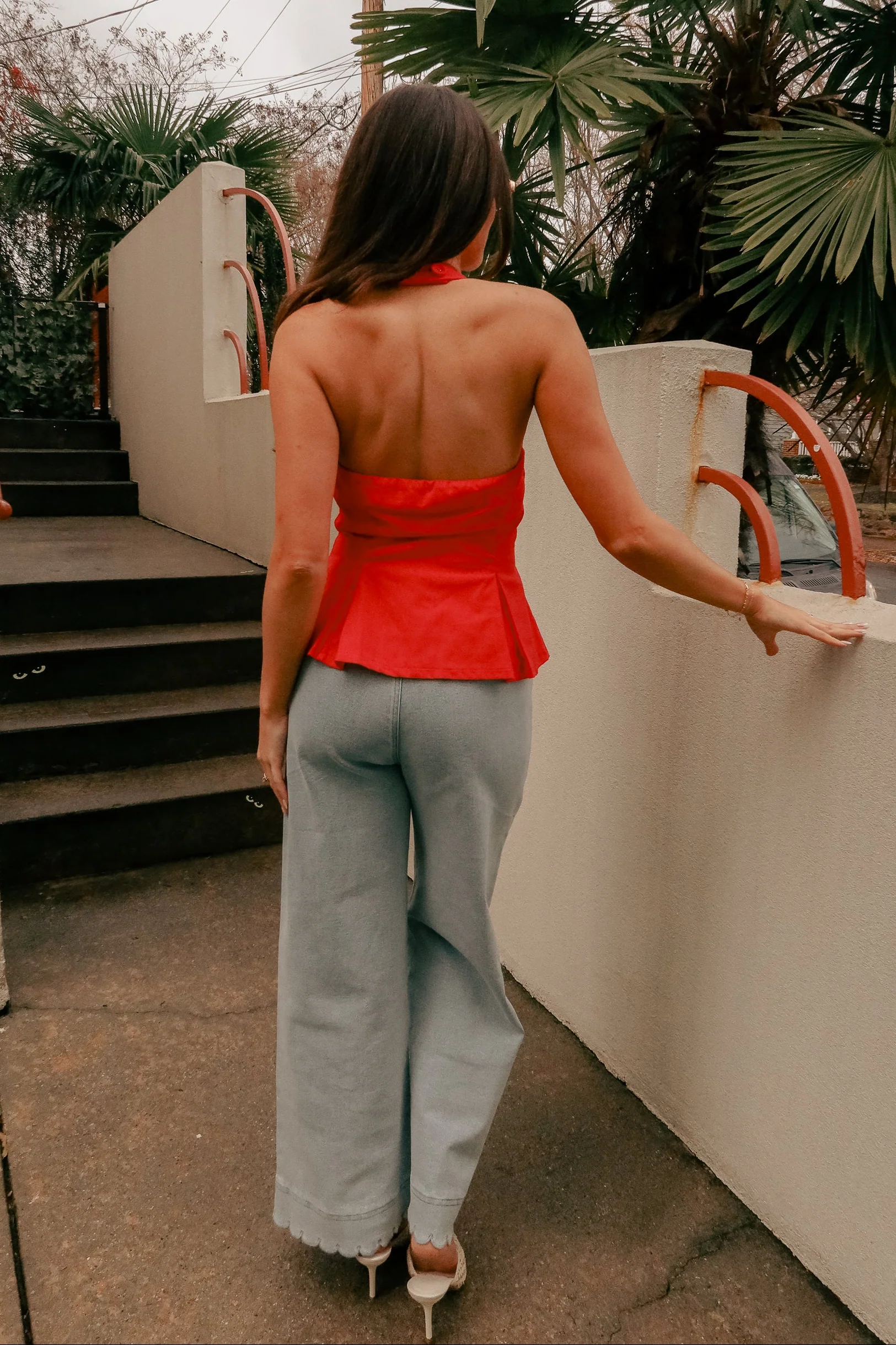 Elani Red Flare Halter Tank - Image 6