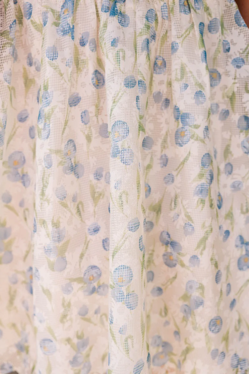 Elena Blue Multi Floral Mini Dress - Image 7