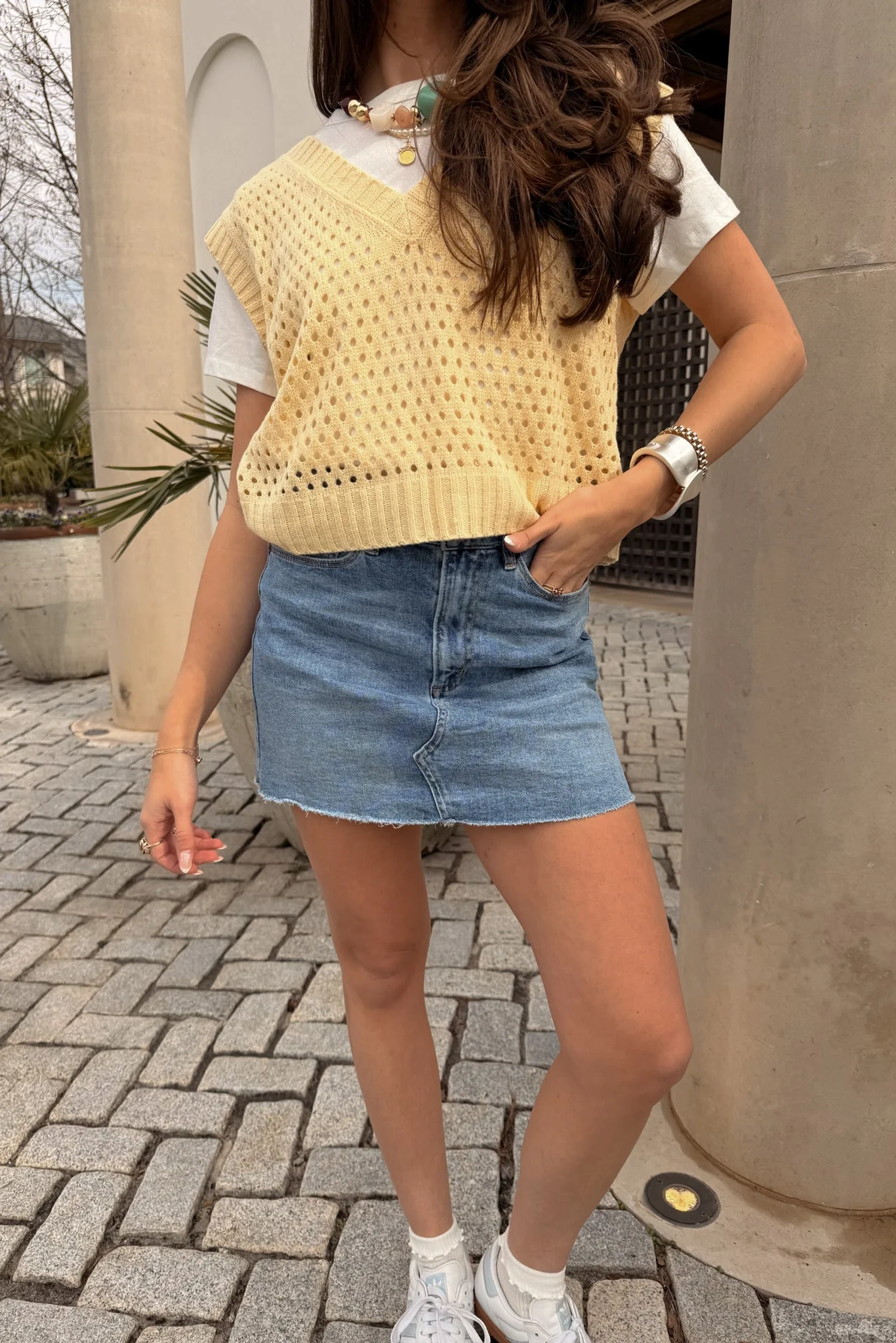 Elena Medium Denim Wash Mini Skirt