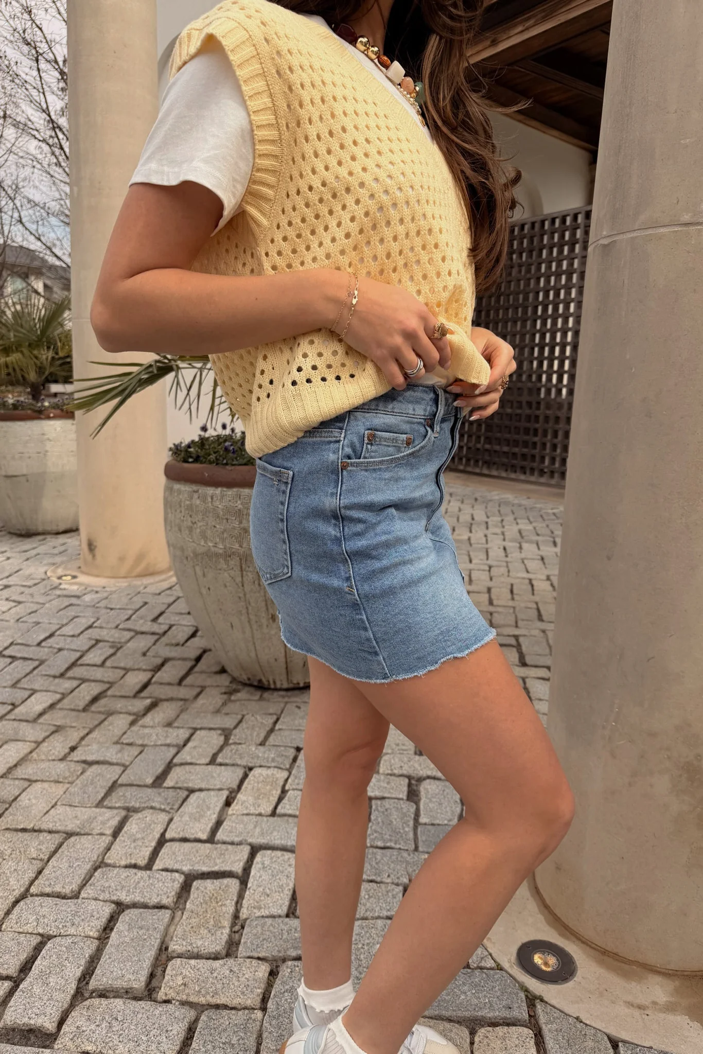 Elena Medium Denim Wash Mini Skirt - Image 3