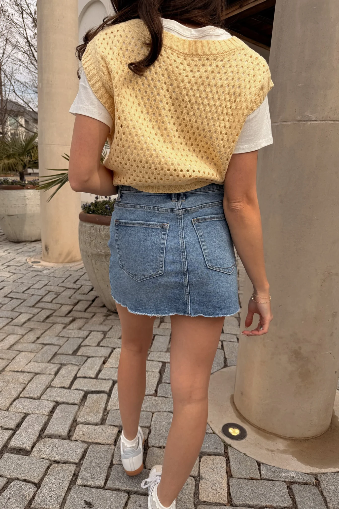 Elena Medium Denim Wash Mini Skirt - Image 4