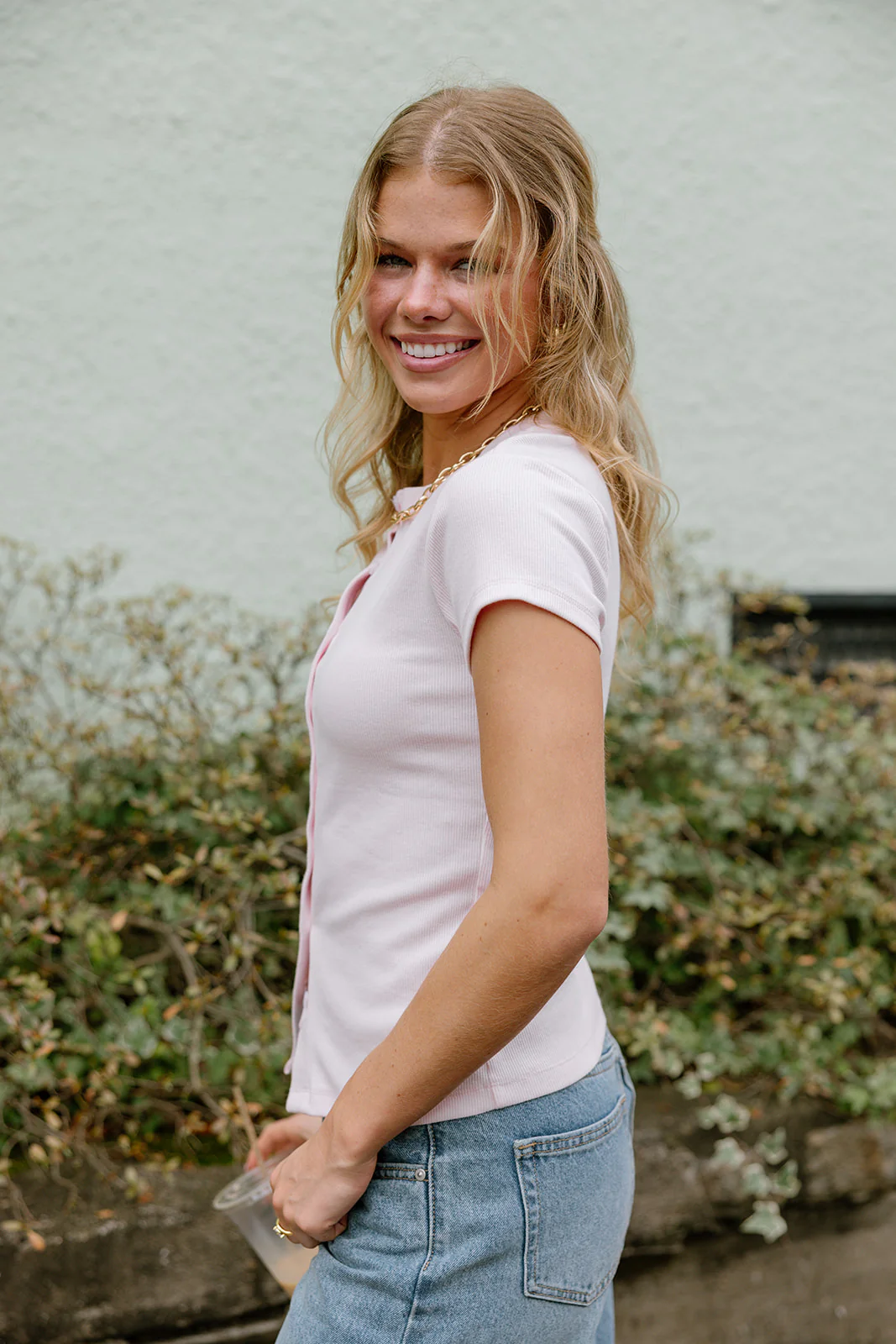 Elisa Light Pink Button-Up Top - Image 5