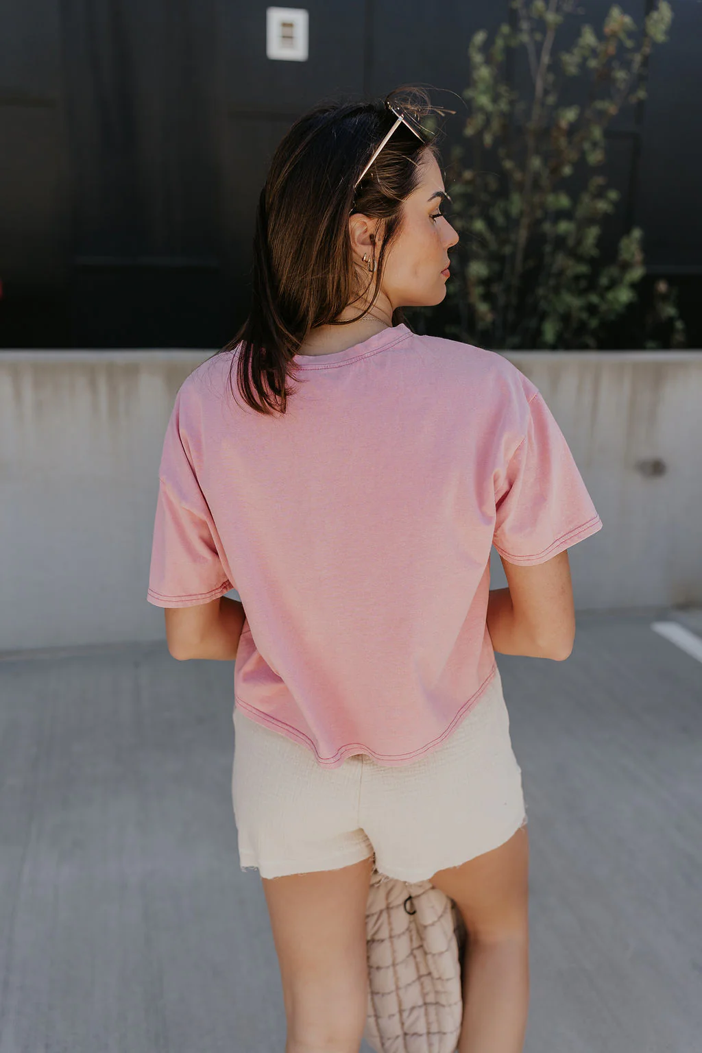 Elise Pink Cropped Short Sleeve Tee - Image 7