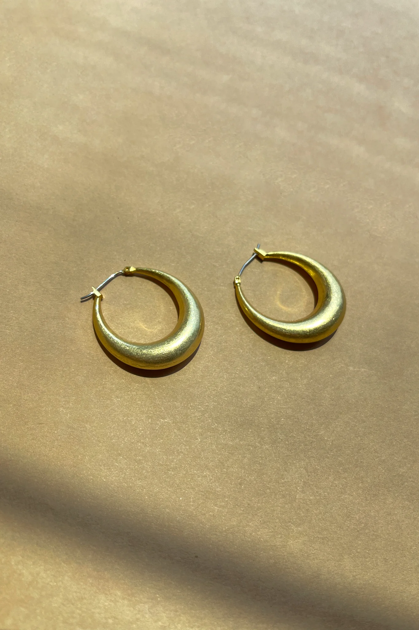 Ella Brushed Gold Closed Hoop Earring