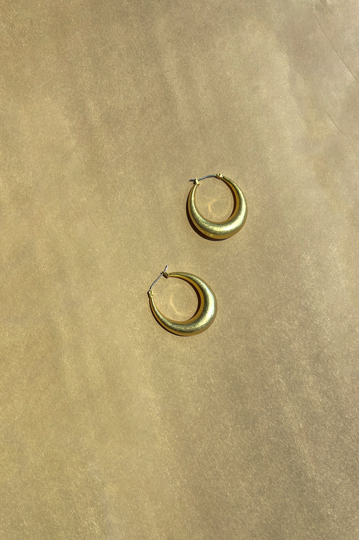 Ella Brushed Gold Closed Hoop Earring - Image 3