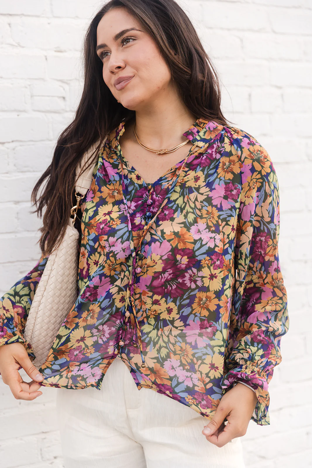 Ella Multi Floral Ruffle Top - Image 2