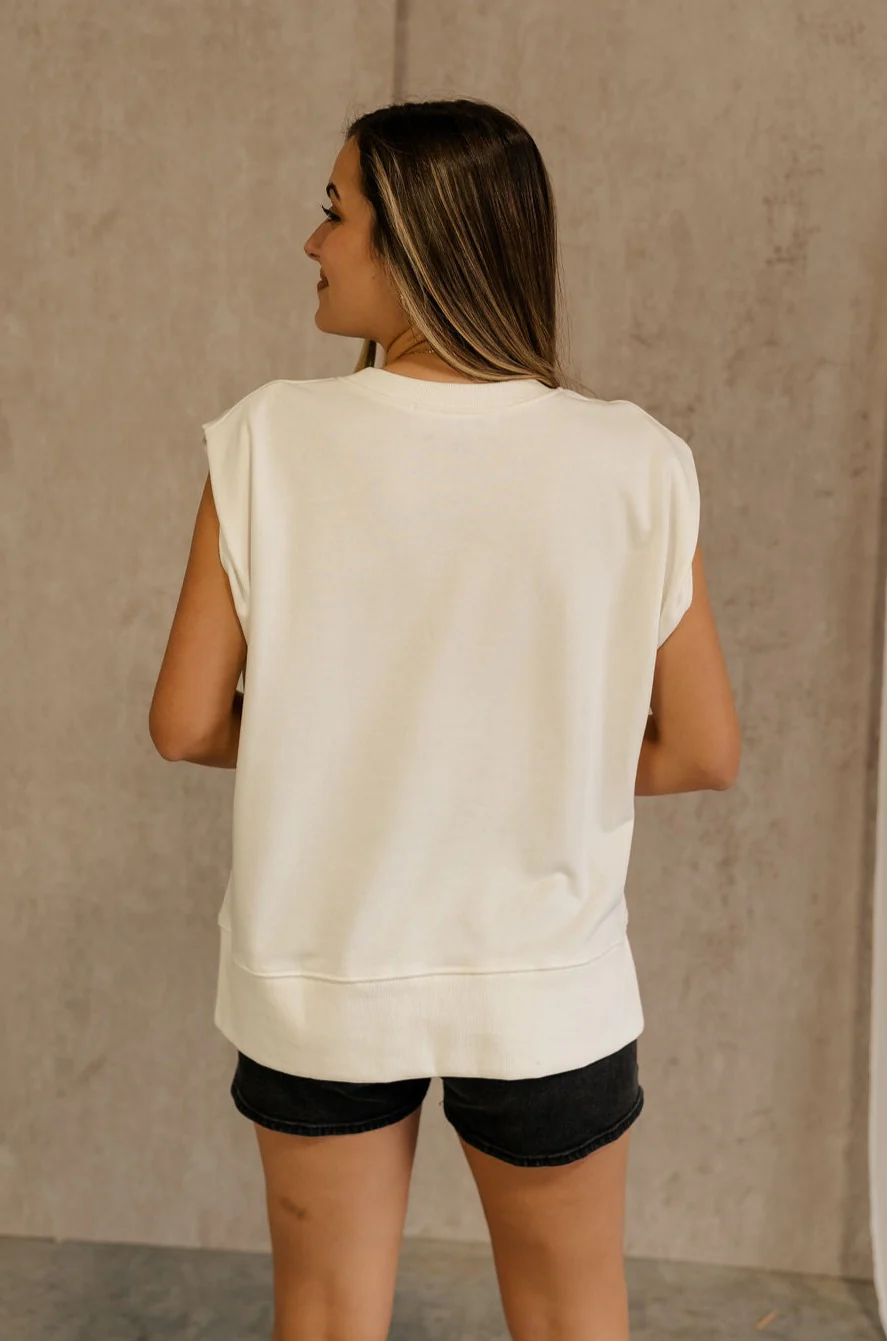 Ellie Off White Sleeveless Top - Image 7