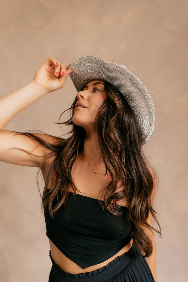 Eloise Ivory & Rhinestone Cowgirl Hat - Image 3