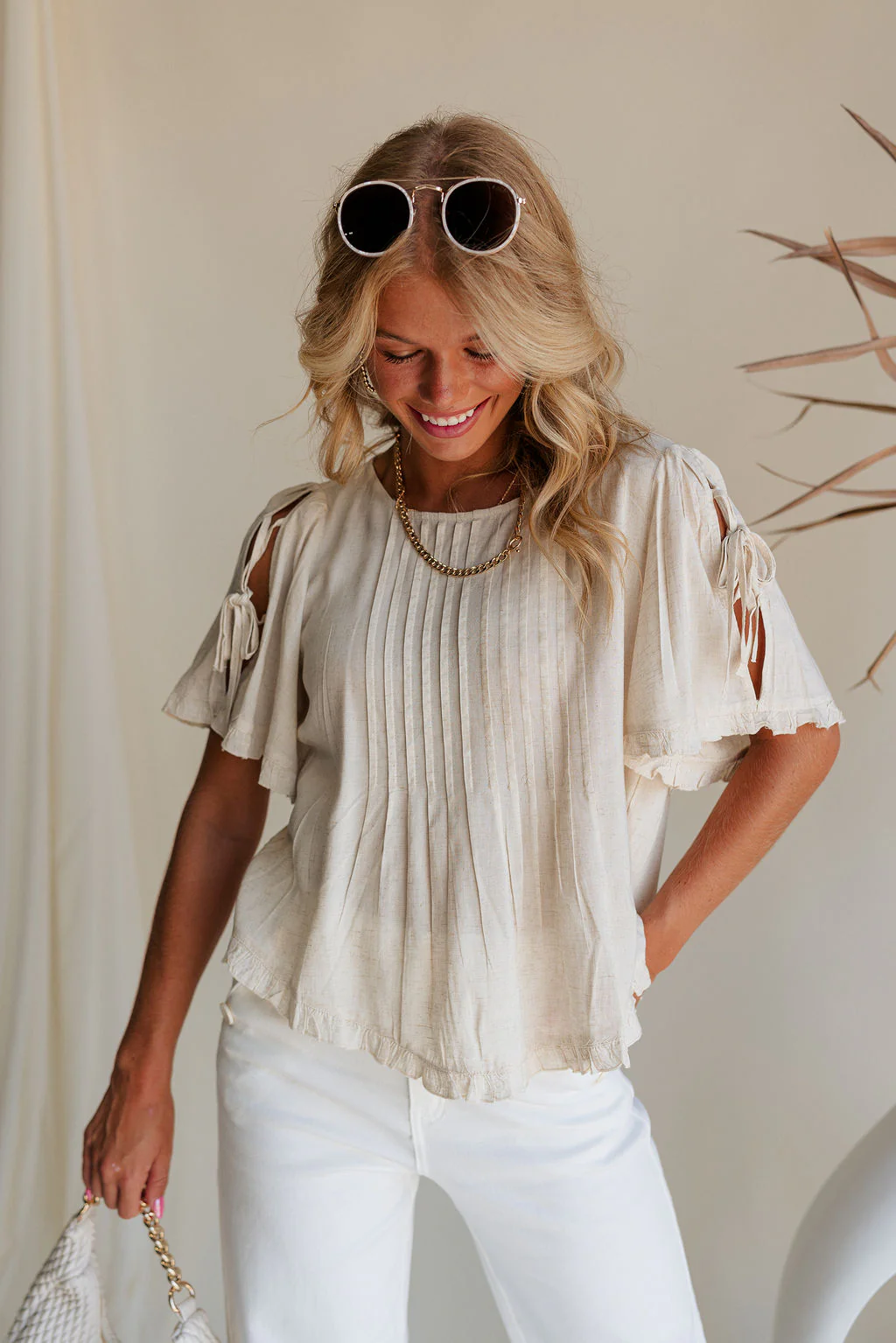 Elysia Short Sleeve Ruffle Top