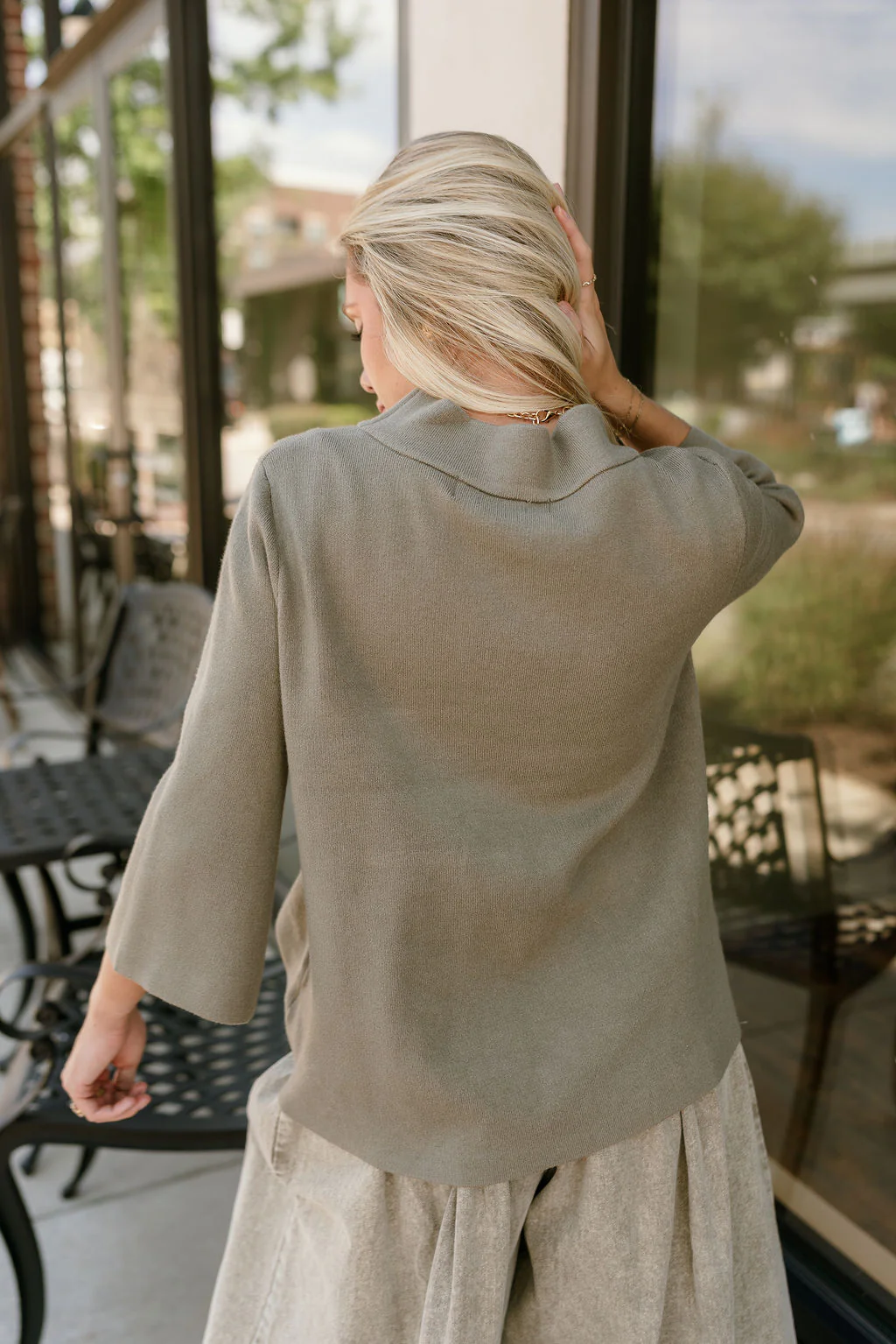Ember Light Olive Soft Knit Sweater - Image 4