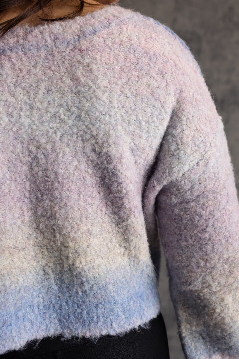 Emery Blue Multi Textured Long Sleeve Sweater - Image 5