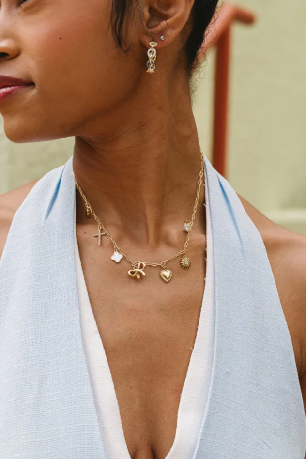 Emily Gold Charm Necklace - Image 2