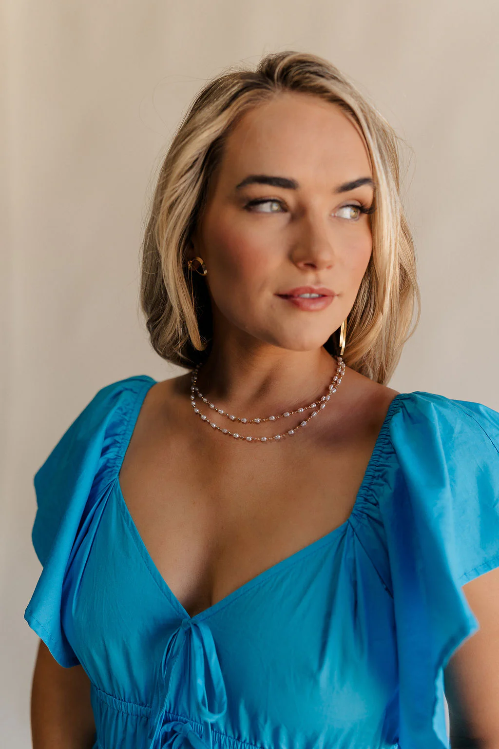 Emma Pearl & Gold Double Layer Necklace