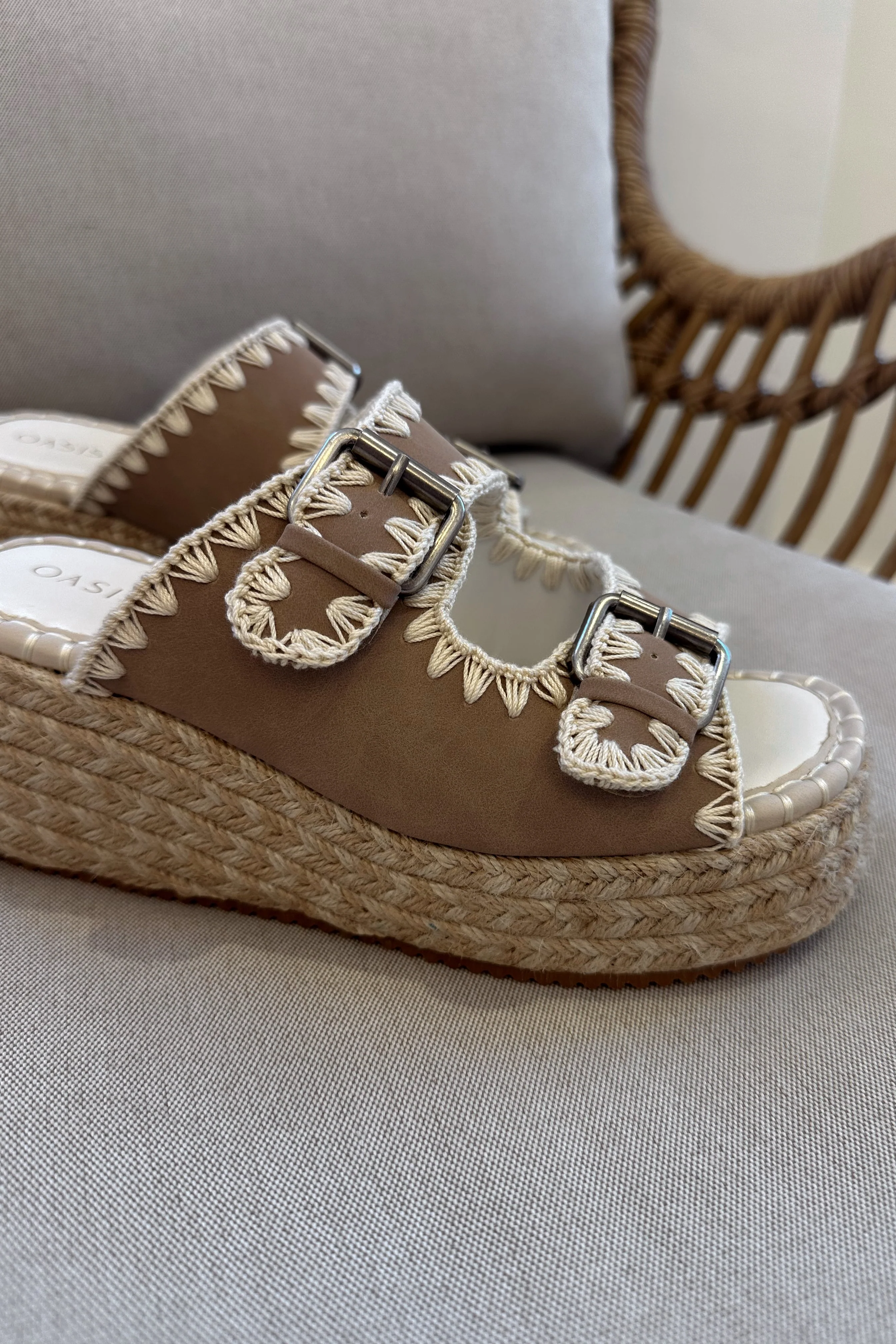 Eugenia Taupe Espadrille Platform Sandal - Image 8