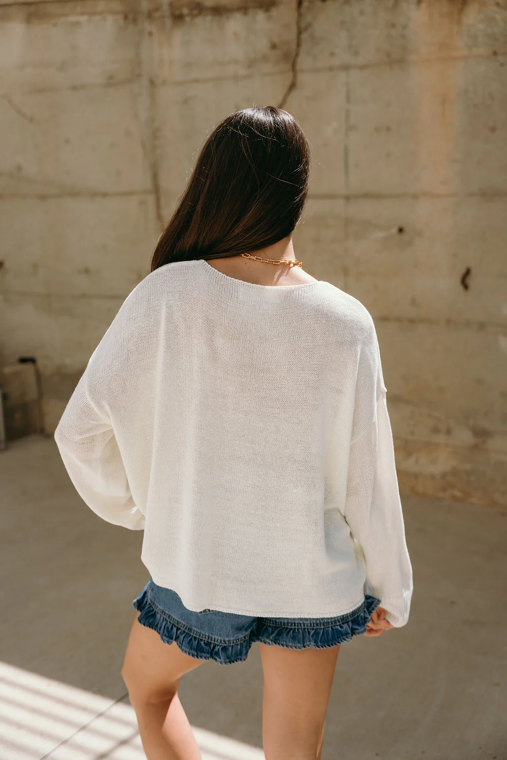 Eve Cream American Flag & Lace Sweater - Image 5