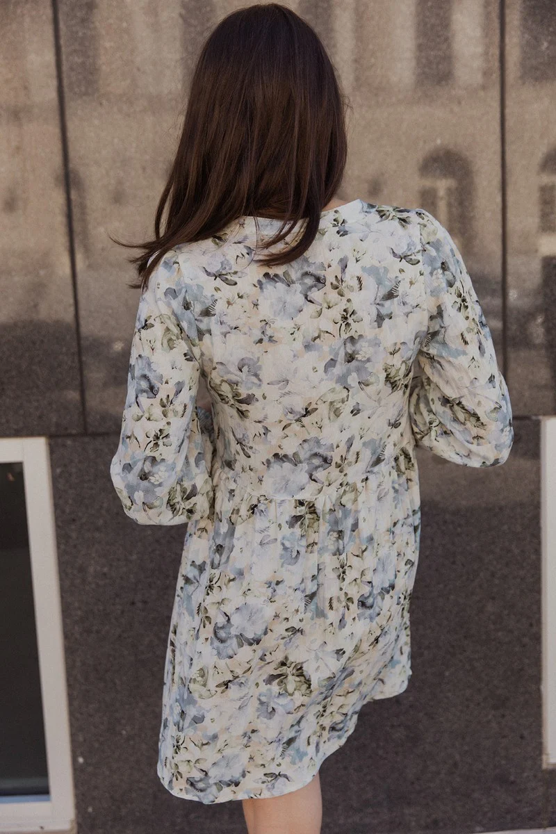 Evelyn Blue Multi Floral Mini Dress - Image 5