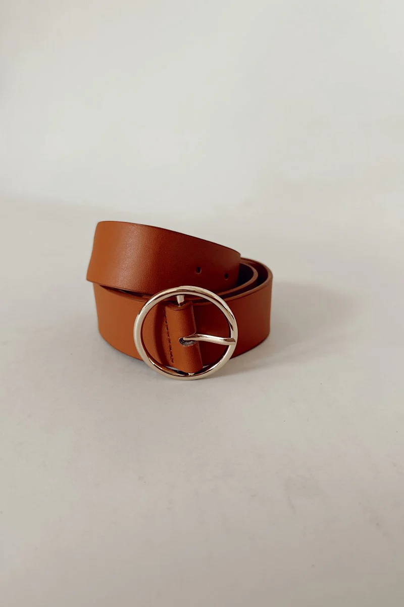 Evelyn Camel and Gold Belt