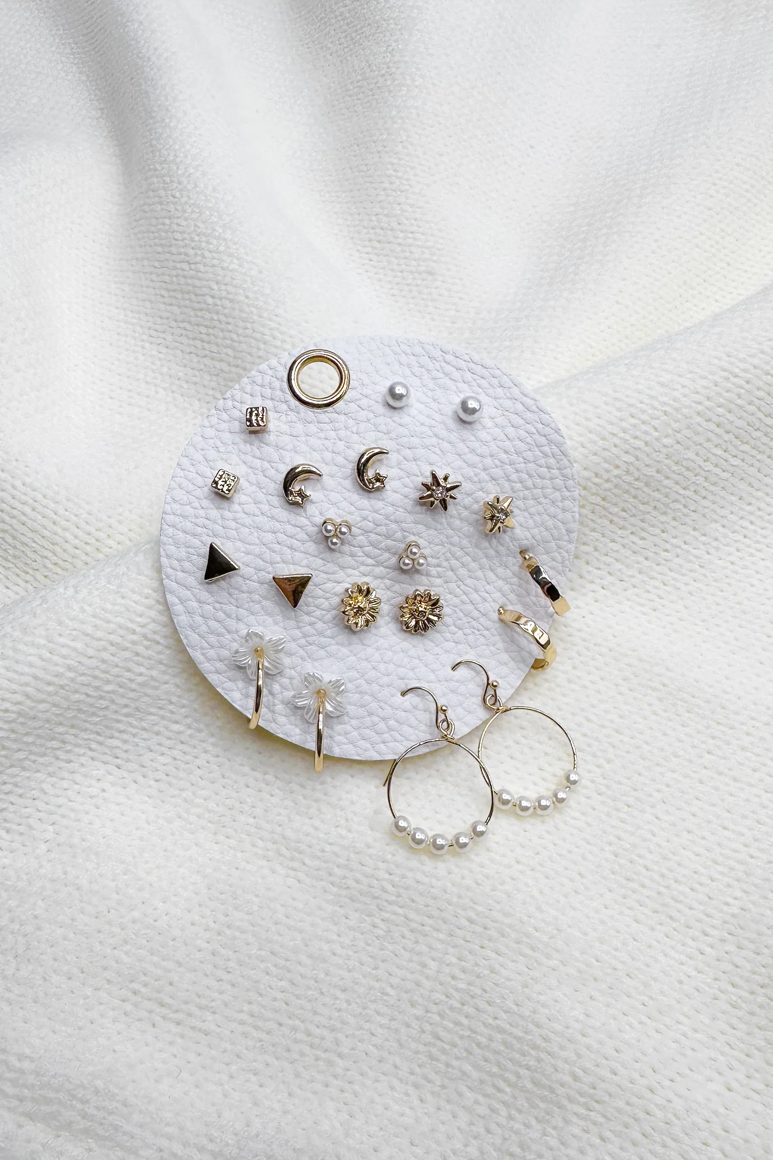 Evelyn Pearl Stud & Hoop Earring Set - Image 2