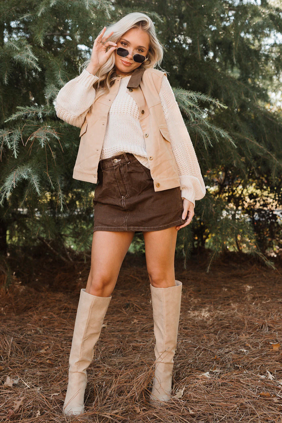 Evelyn Taupe Denim Barn Vest - Image 7
