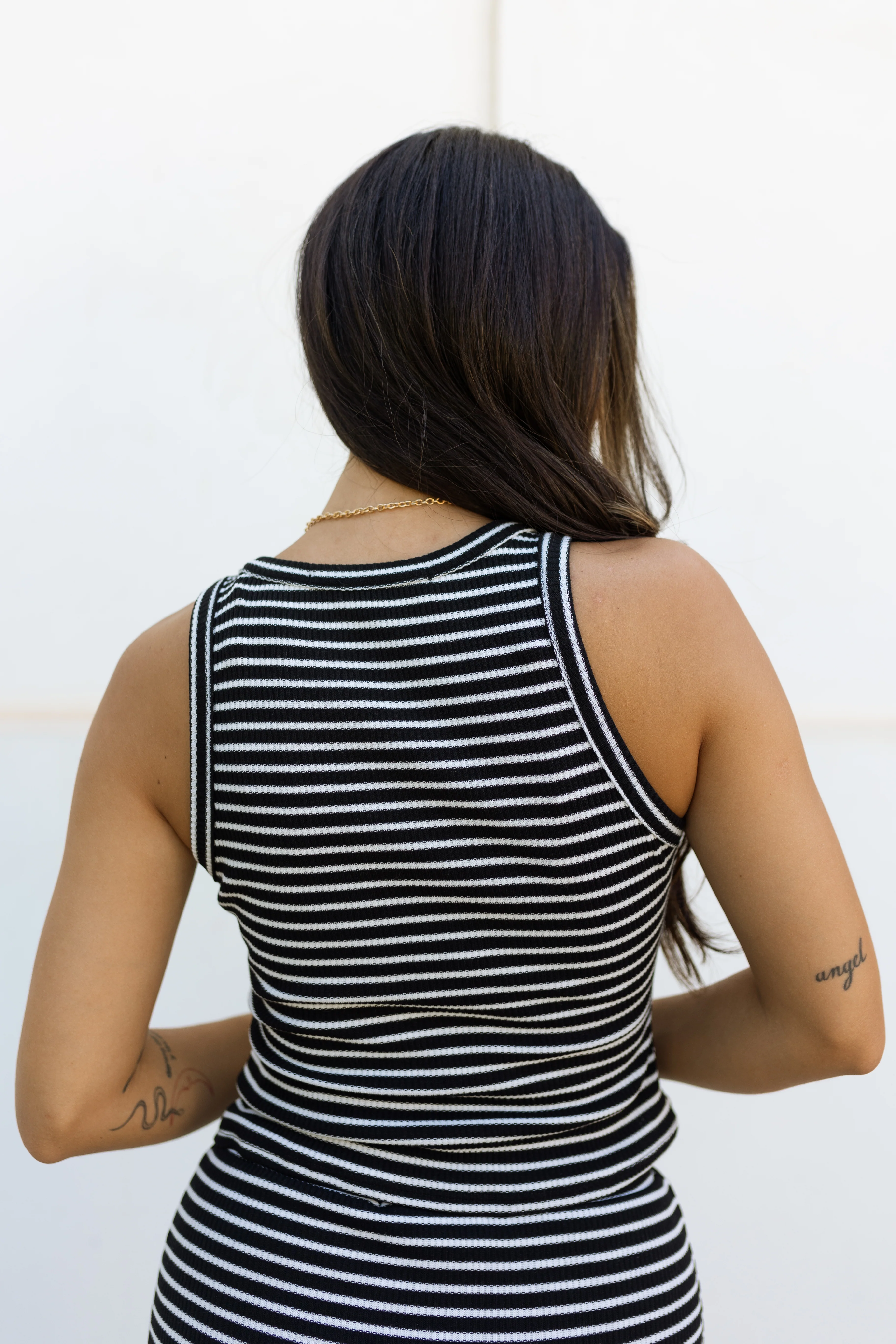 Everly Black and White Striped Tank - Image 6