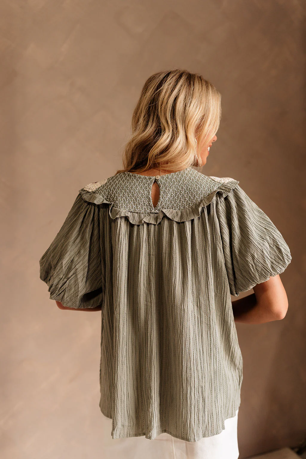 Farrah Embroidered Puff Sleeve Top - Image 10