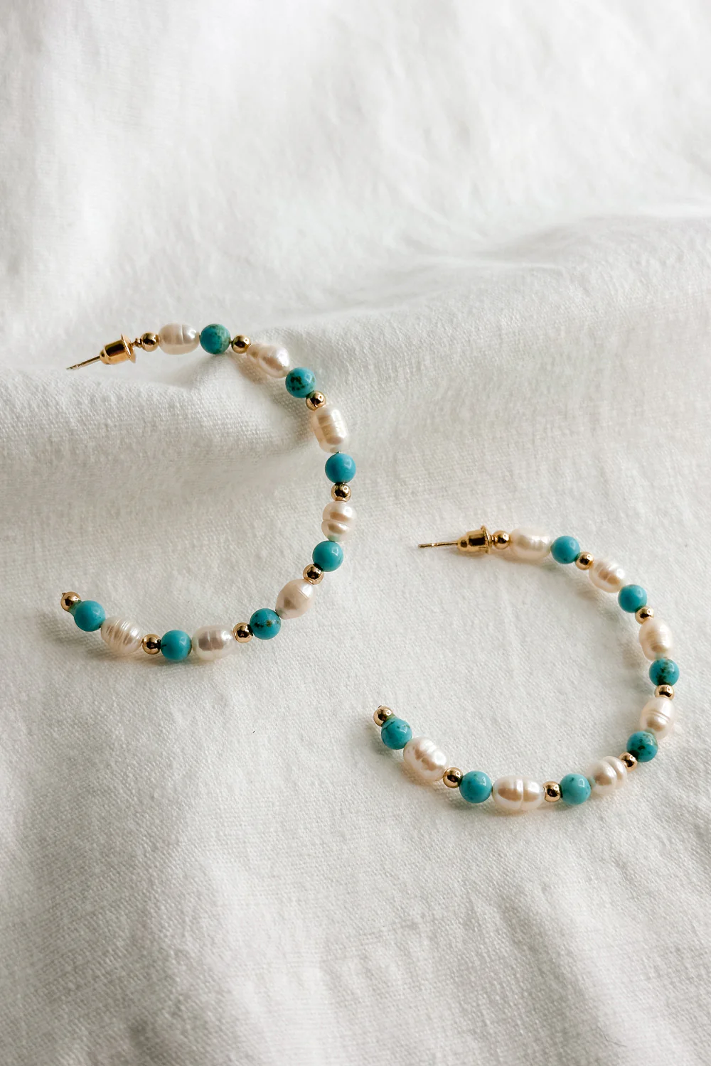 Avianna Turquoise & Pearl Hoop Earring
