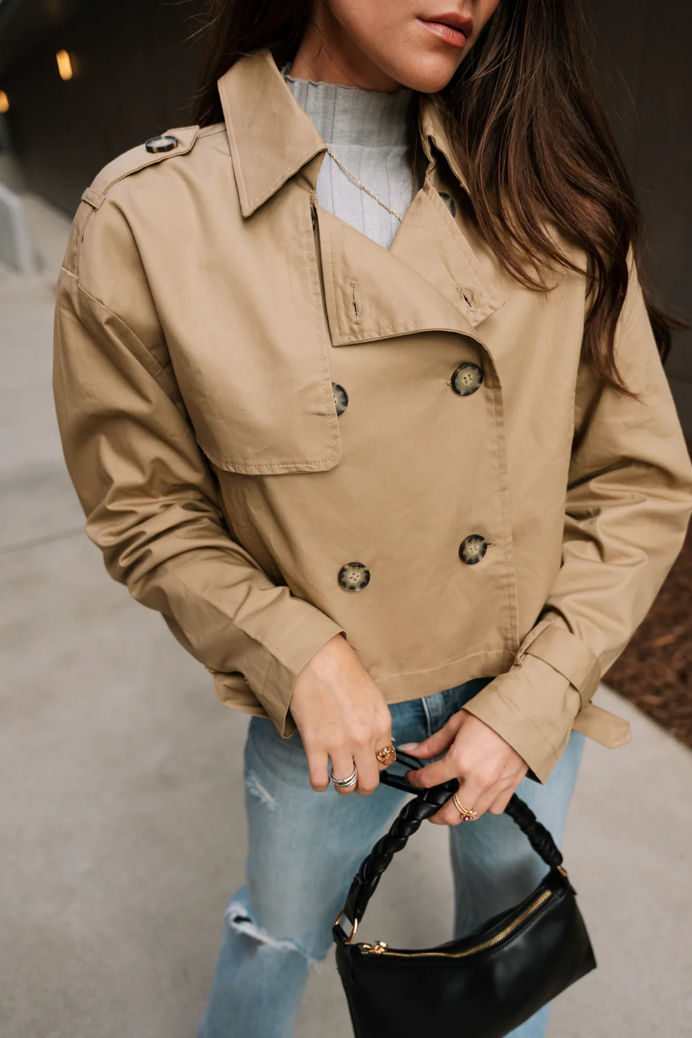 Felicity Khaki Tortoise Button-Up Jacket - Image 3