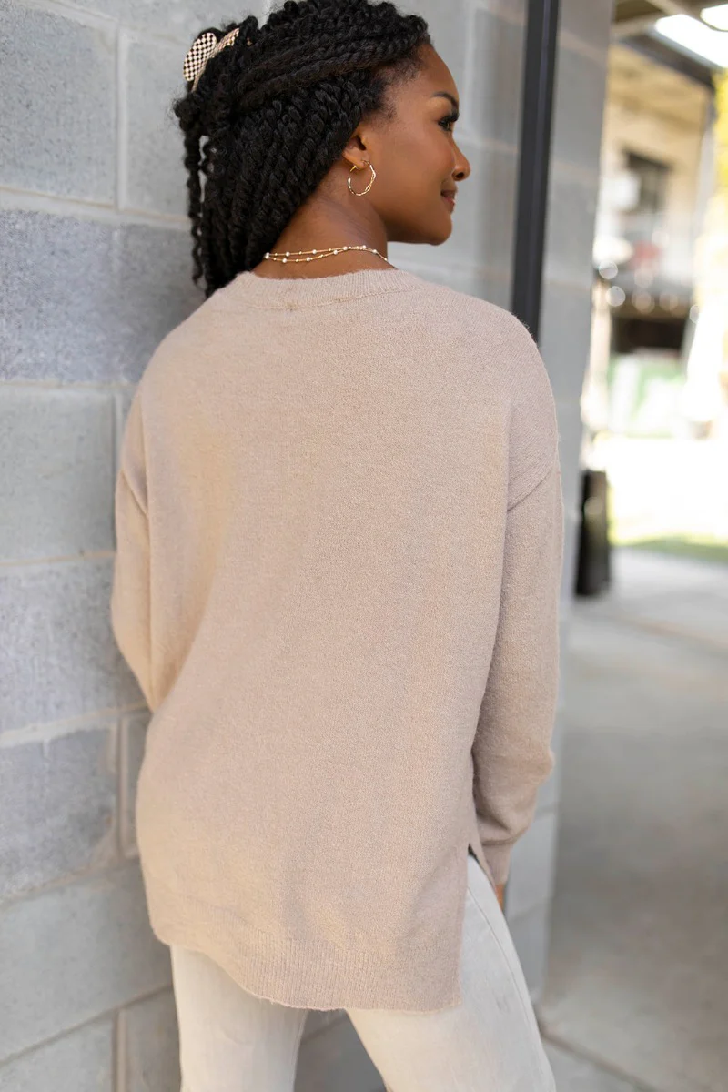 Fireside Feels Sweater in Beige - Image 5