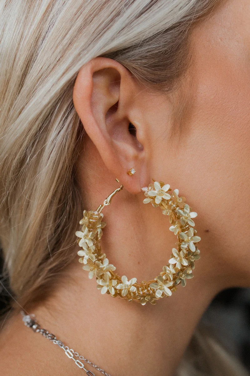 Flower Fantasy Gold Earrings