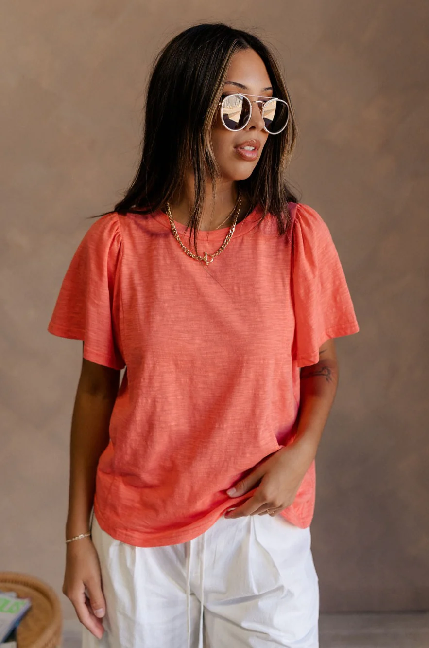 Harper Coral Short Sleeve Top - Image 4