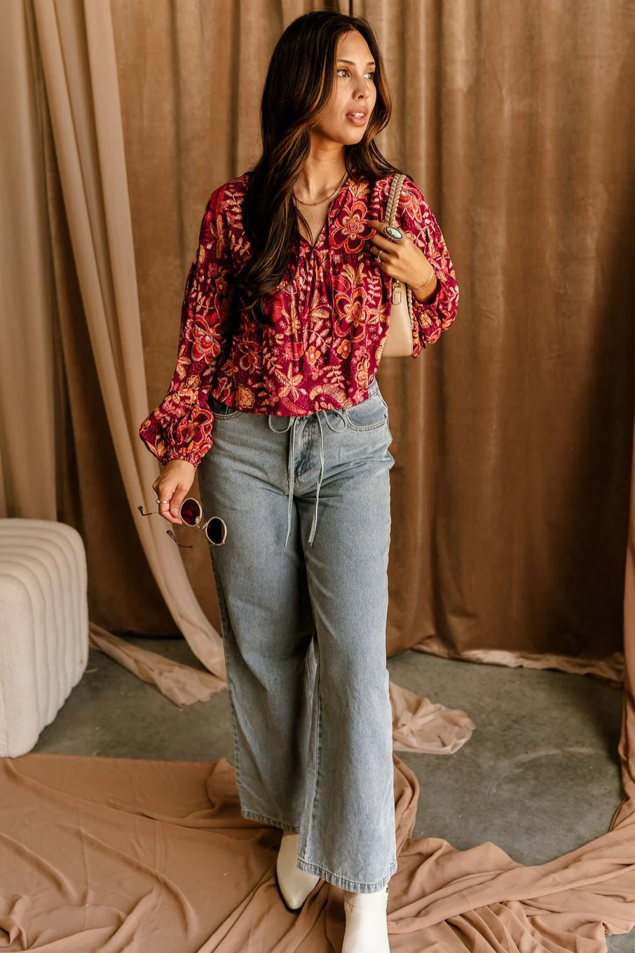 Malia Purple Multi Floral Top - Image 2