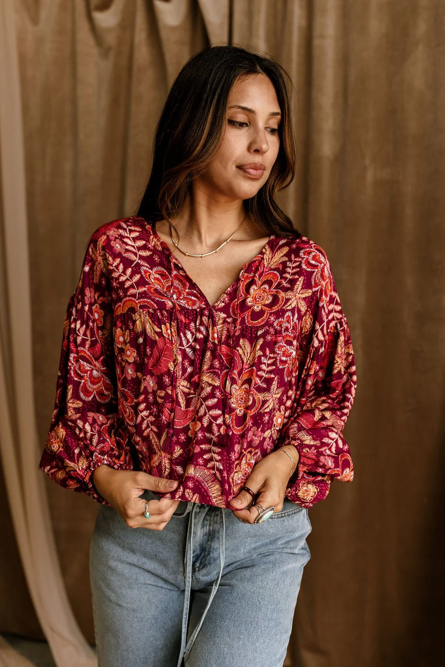 Malia Purple Multi Floral Top - Image 5