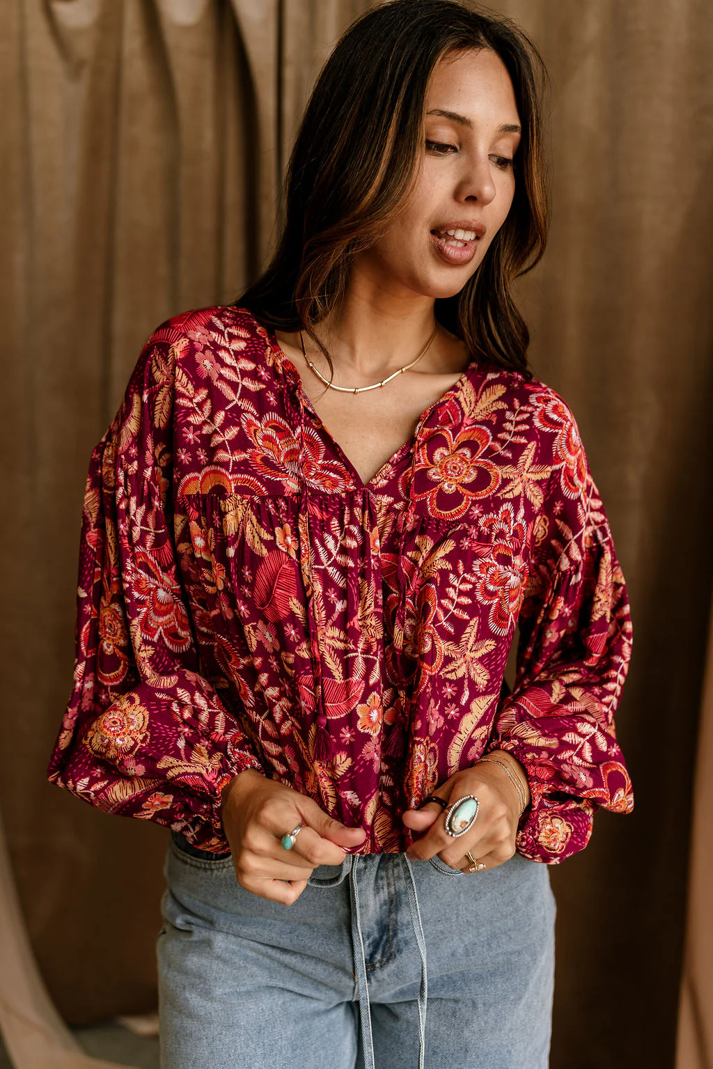 Malia Purple Multi Floral Top - Image 6