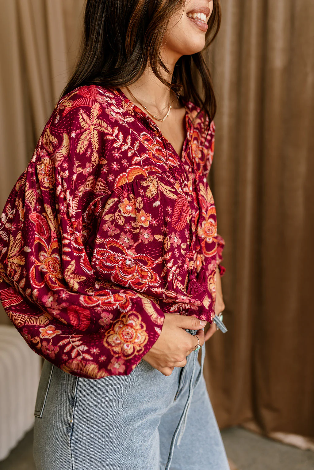 Malia Purple Multi Floral Top - Image 7