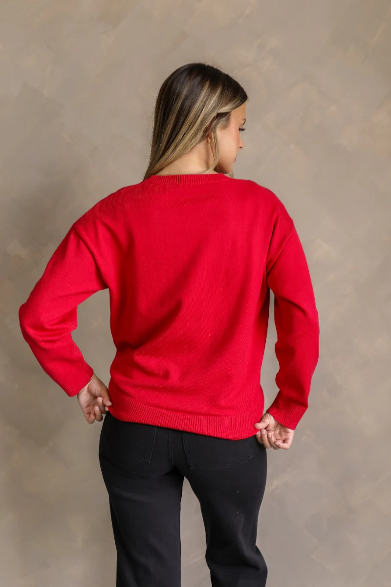 Game Day Red & Black Sequin Sweater - Image 6