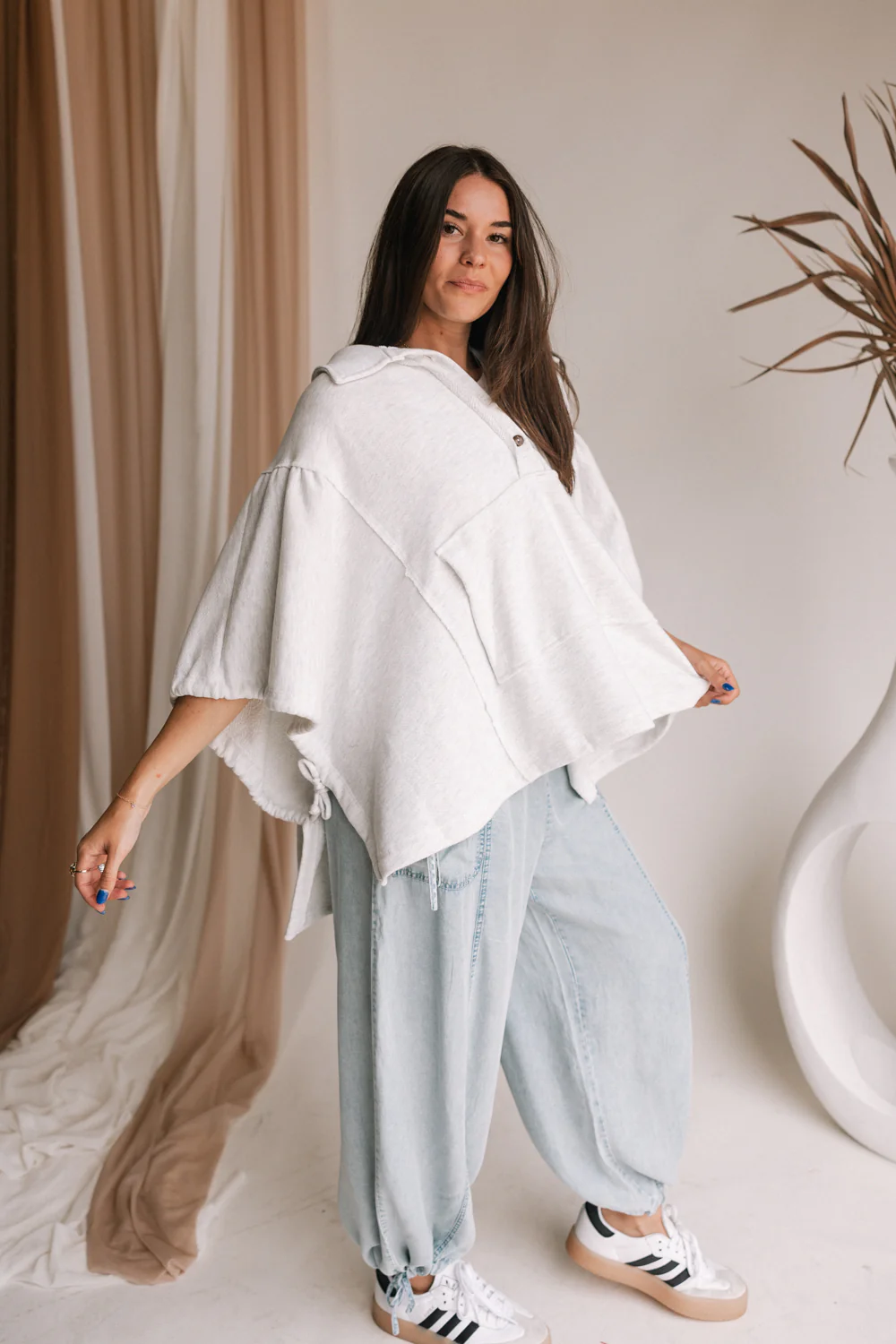 Genevieve Grey Oversized Top - Image 4