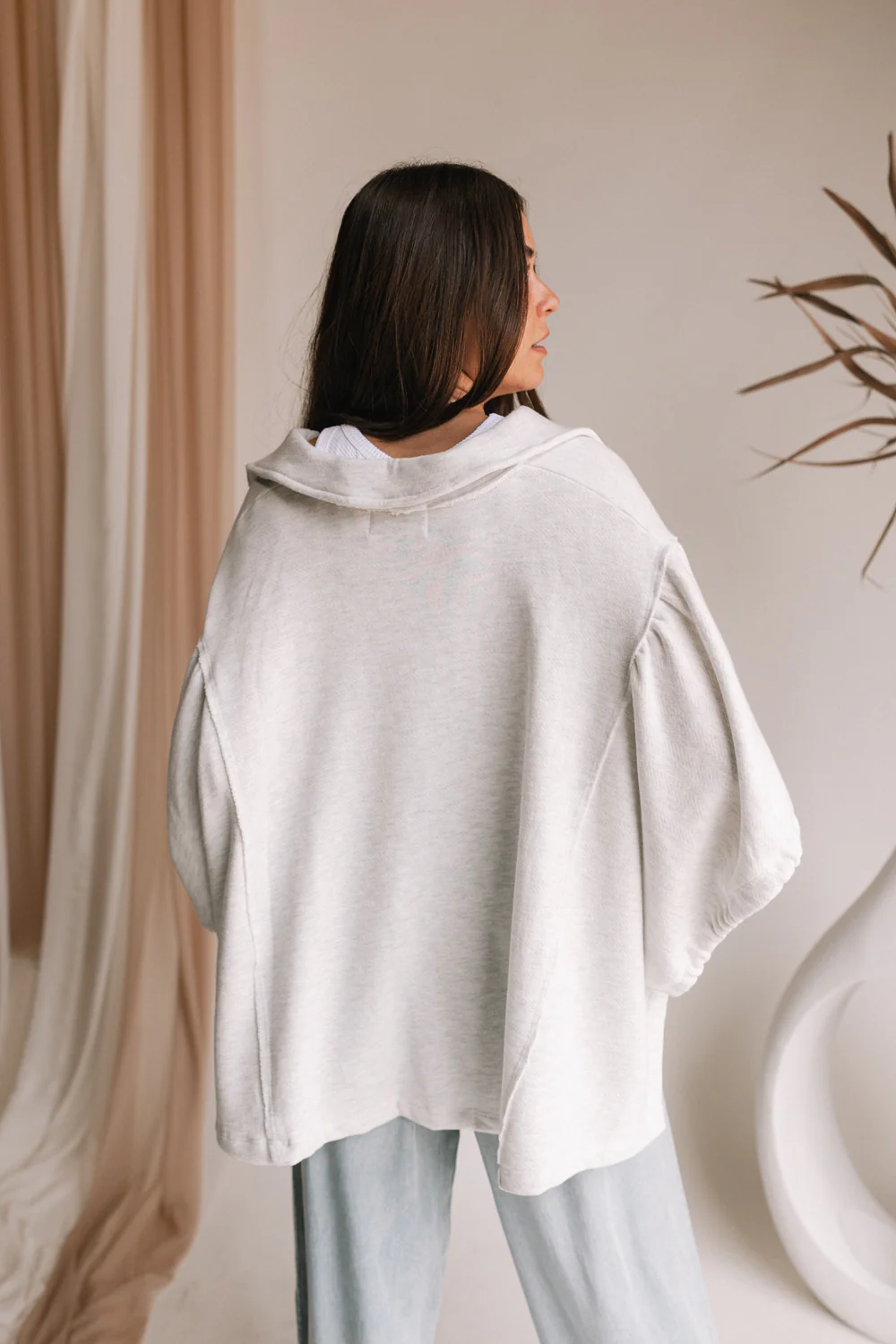 Genevieve Grey Oversized Top - Image 7