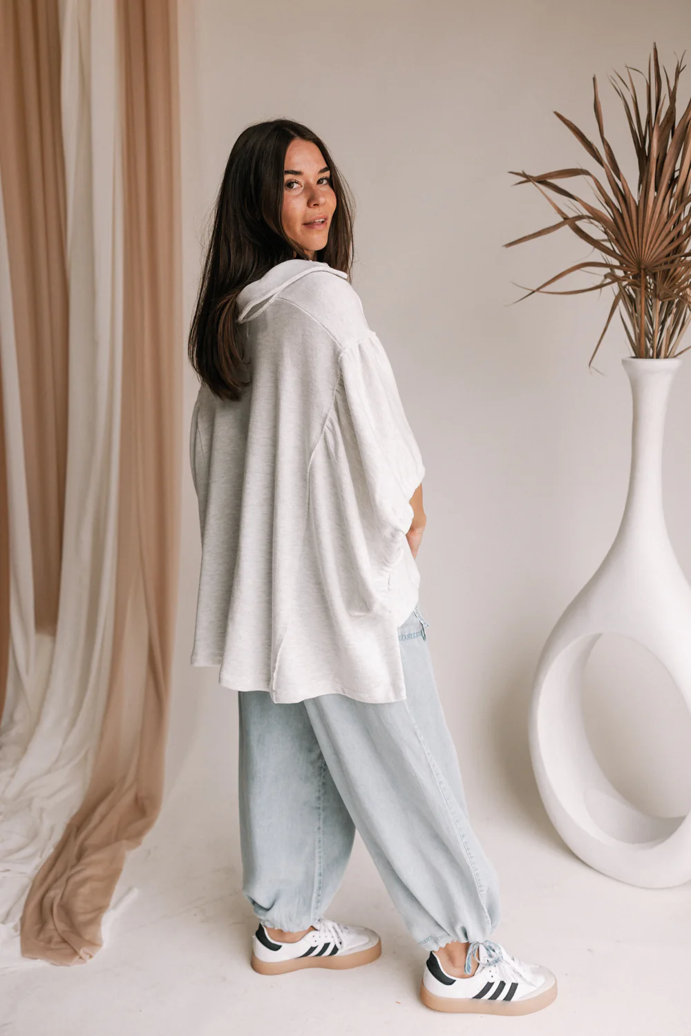 Genevieve Grey Oversized Top - Image 8