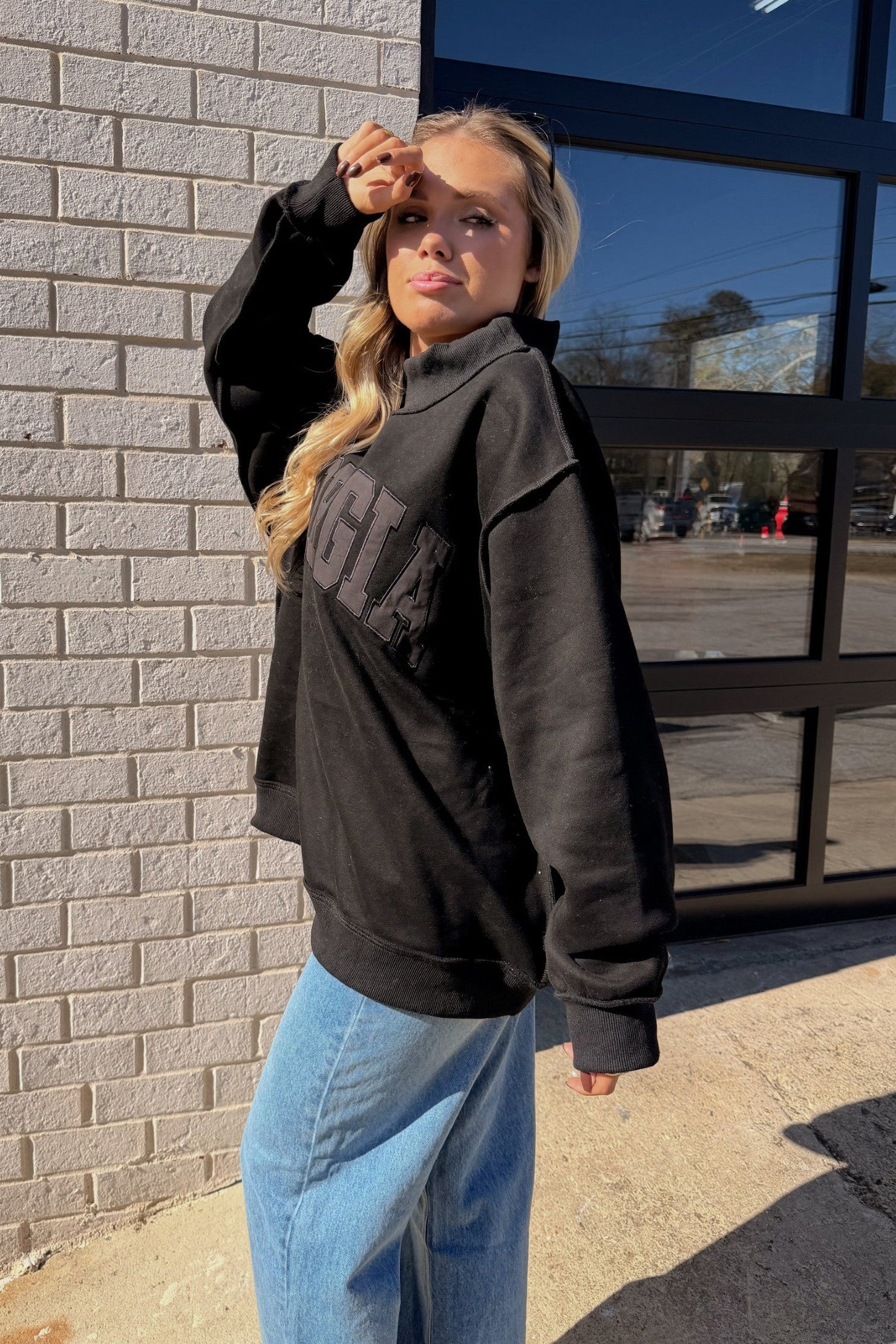 Georgia Black Mock Neck Sweatshirt - Image 6