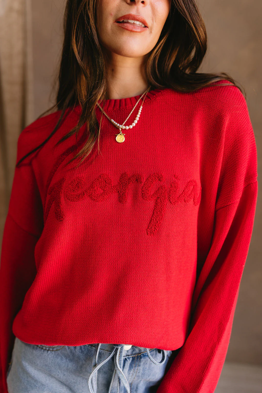Georgia Red Long Sleeve Sweater - Image 3