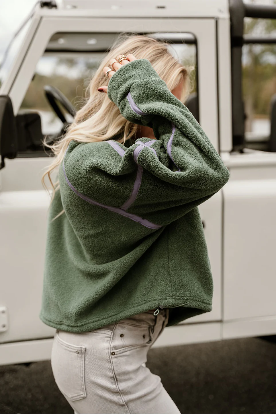 Gia Green & Lavender Quarter Zip Pullover - Image 6