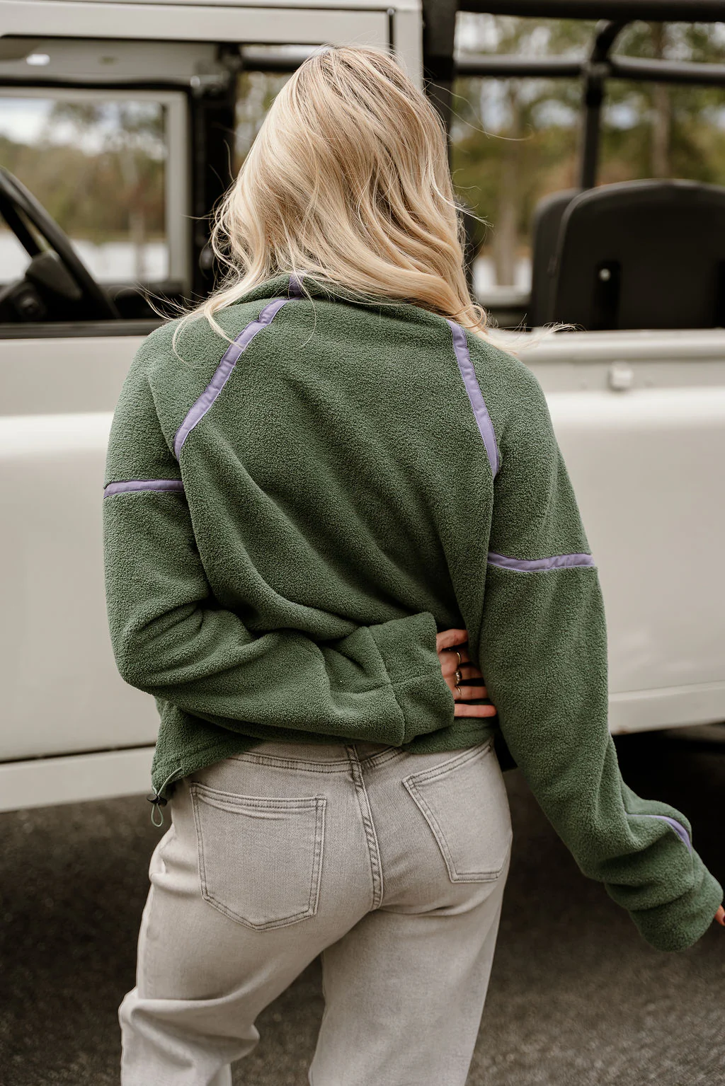 Gia Green & Lavender Quarter Zip Pullover - Image 9