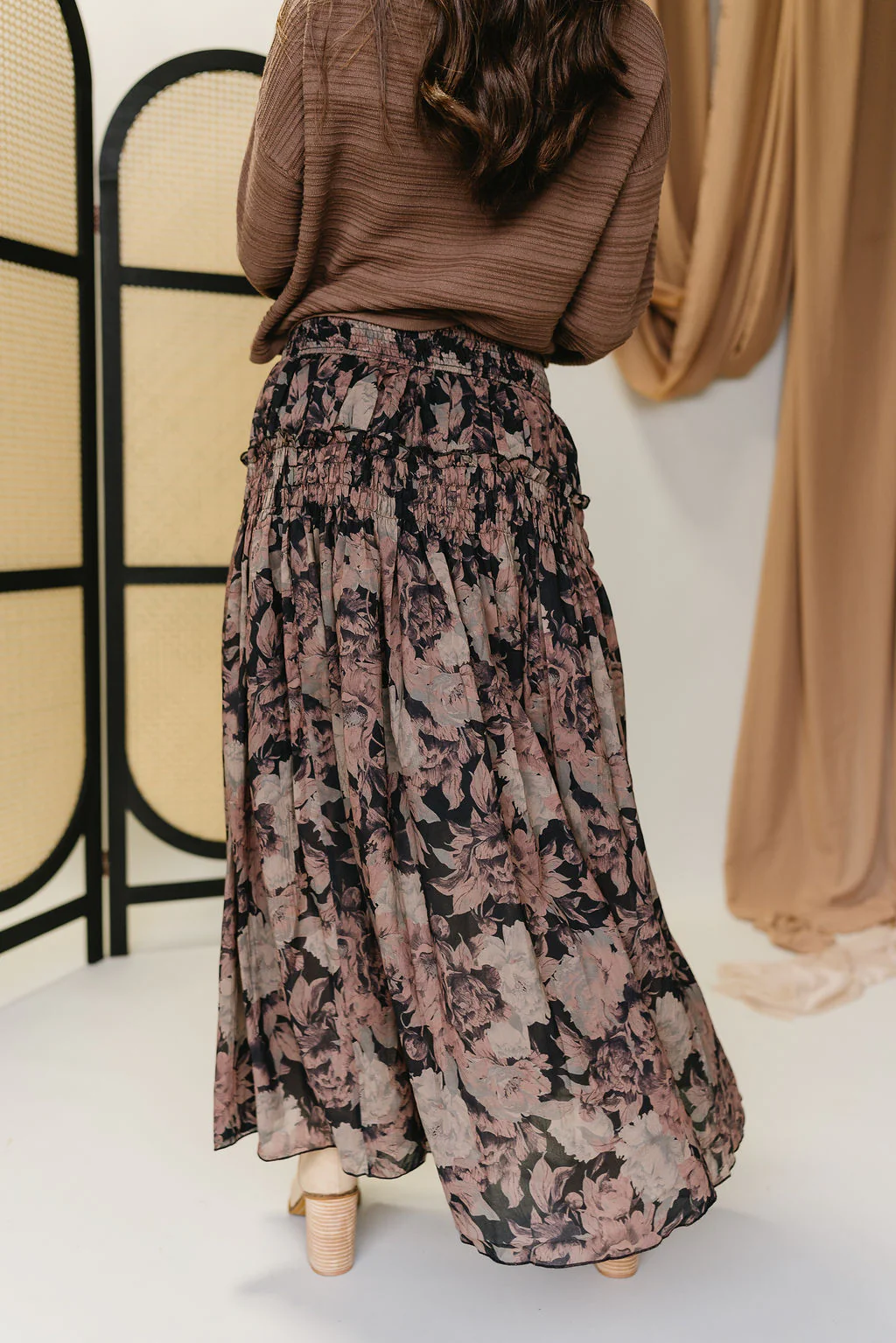 Gianna Black Multi Floral Maxi Skirt - Image 5