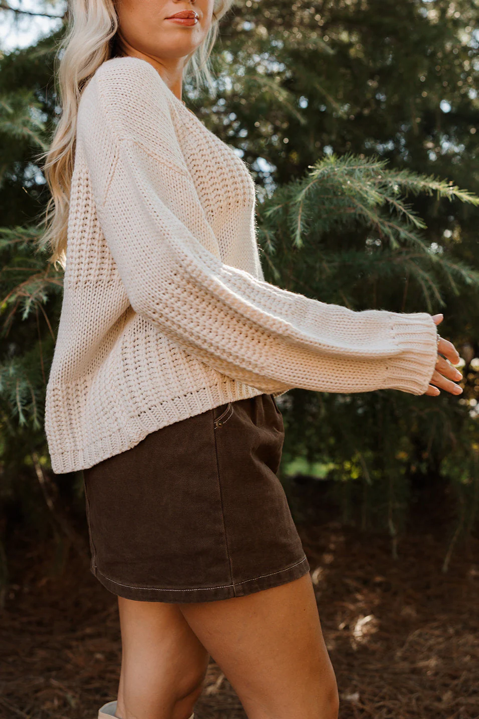 Gina Cream Monochrome Stripe Sweater - Image 6