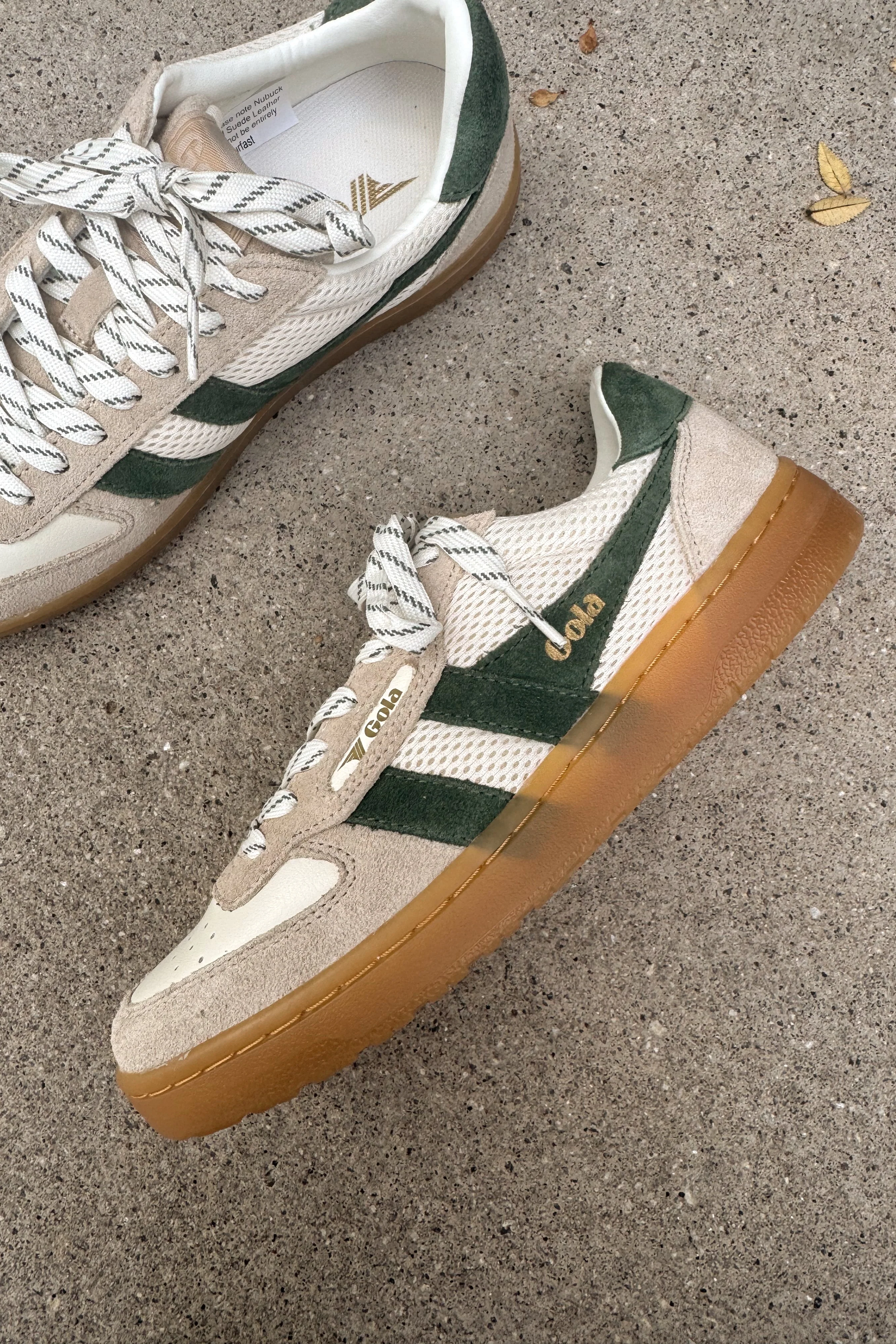 Gola Hawk Trainer Off White & Evergreen Sneaker - Image 8