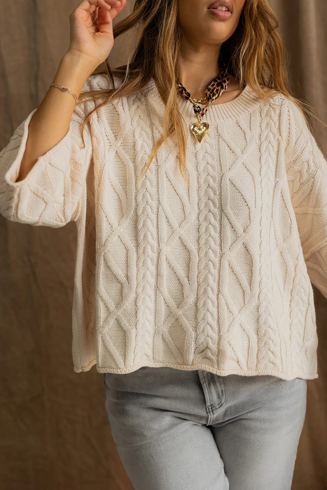 Grace Cream Short Sleeve Sweater - Image 5