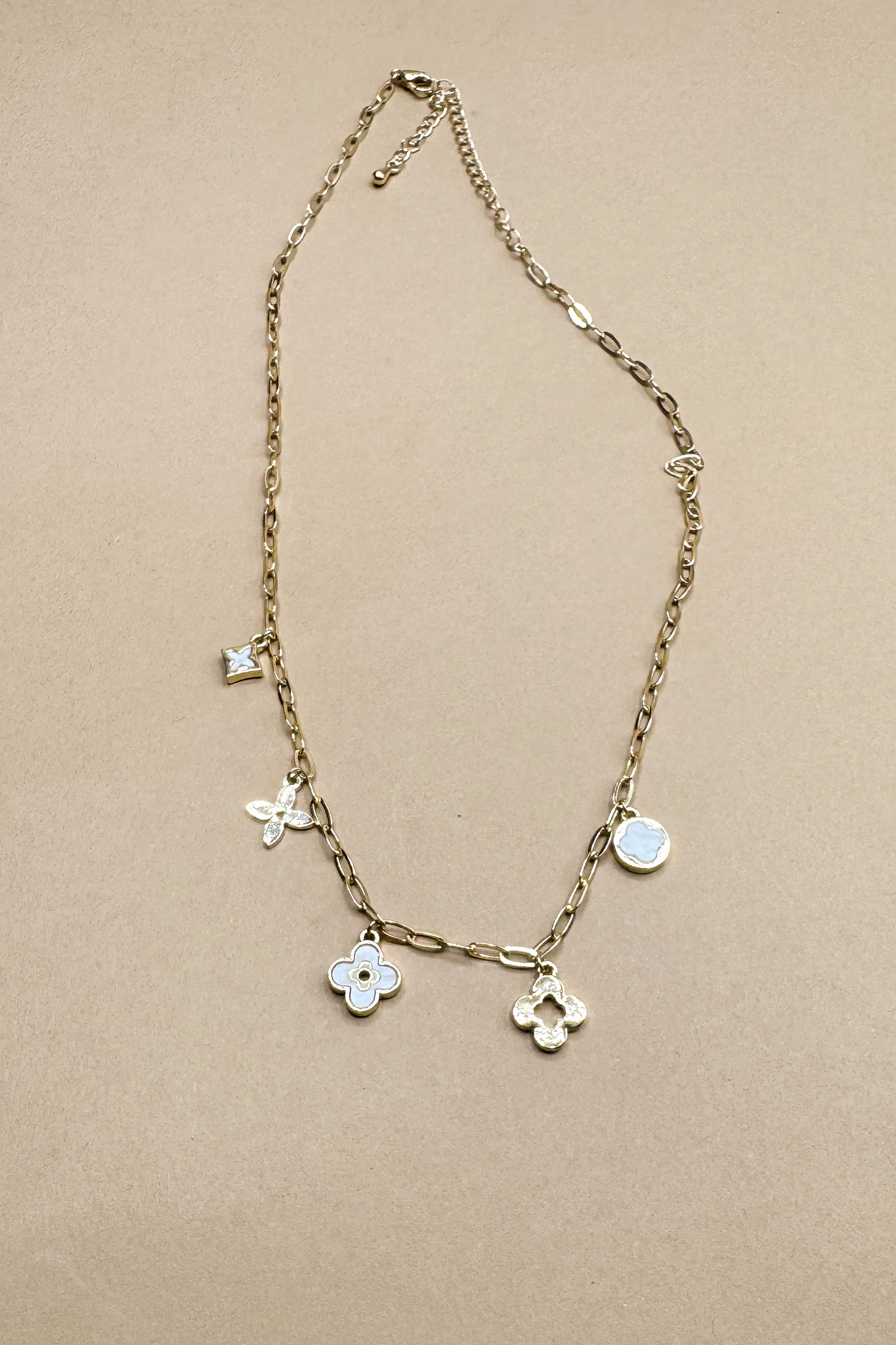 Grace Ivory & Gold Charm Necklace - Image 3